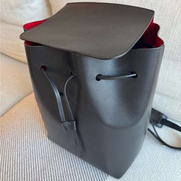 Mansur Gavriel Classic Backpack, Black / Red, regular size - Picture 3 of 13